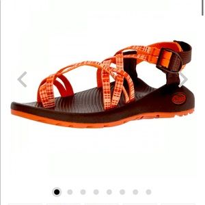 Orange Chacos: size 7